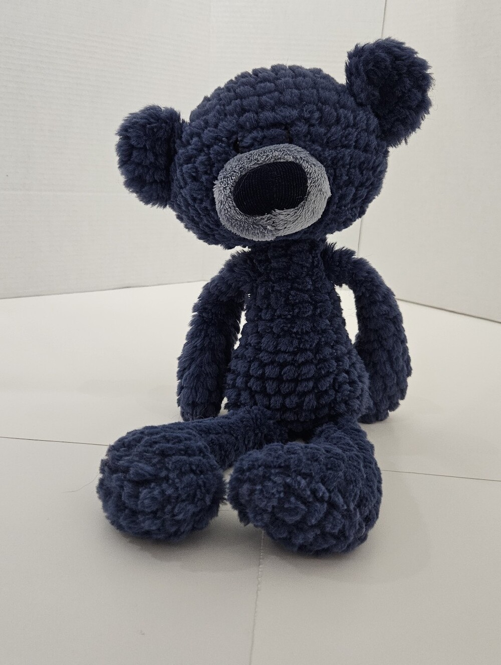 GUND Toothpick Ripple Teddy Bear Navy Blue Plush 15"